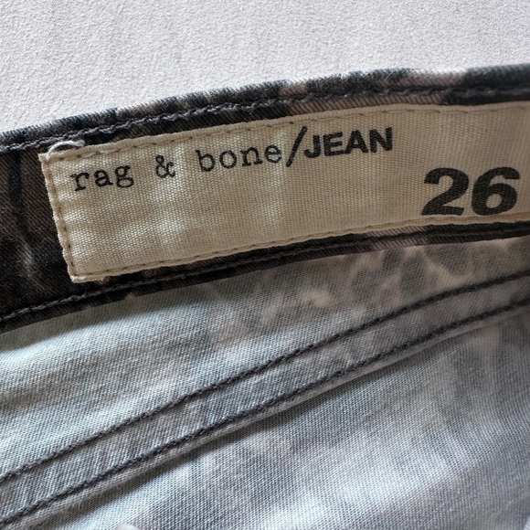 Rag & Bone Women’s 25 Feather Print Skinny Jeans Gray Mid Rise Stretch Legging - Picture 7 of 10